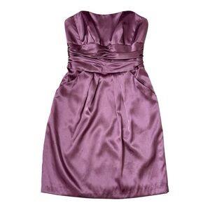 David's Bridal purple strapless side pockets short dress Size 4